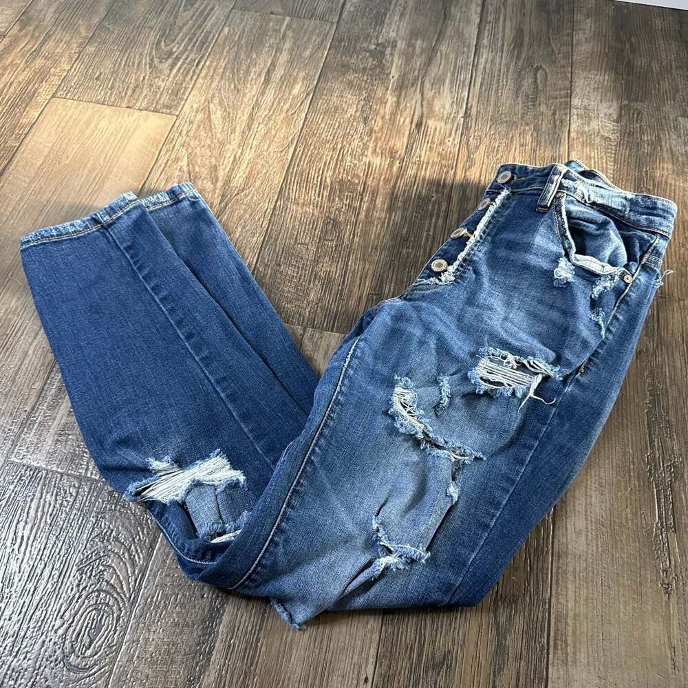 KanCan Los Angeles Distressed Button Fly Skinny Jeans Size 29